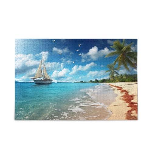 xigua Schönes Strandmuster-Puzzle 500 Teile - Holzpuzzle für Familienspiele - Geeignet für Jugendliche und Erwachsene xigua Schönes Strandmuster-Puzzle 500 Teile - Holzpuzzle für Familienspiele - Geeignet für Jugendliche und Erwachsene von xigua