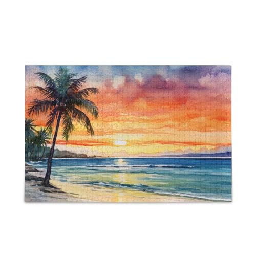 xigua Sonnenuntergang Palme Puzzle 1000 Teile - Holzpuzzle für Familienspiele - Geeignet für Jugendliche und Erwachsene xigua Sonnenuntergang Palme Puzzle 1000 Teile - Holzpuzzle für Familienspiele - Geeignet für Jugendliche und Erwachsene von xigua