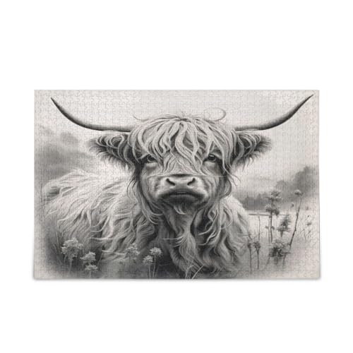 xigua Vintage Highland Cattle Puzzle 1000 Teile - Holzpuzzle für Familienspiele - Geeignet für Jugendliche und Erwachsene xigua Vintage Highland Cattle Puzzle 1000 Teile - Holzpuzzle für Familienspiele - Geeignet für Jugendliche und Erwachsene von xigua