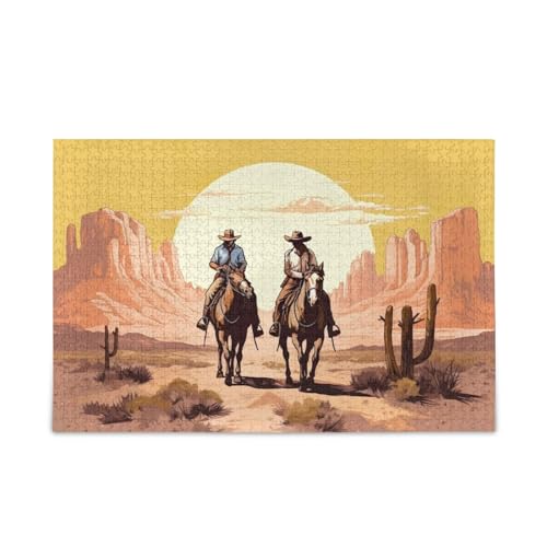 xigua Western Cowboy Puzzle 1000 Teile - Holzpuzzle für Familienspiele - Geeignet für Jugendliche und Erwachsene xigua Western Cowboy Puzzle 1000 Teile - Holzpuzzle für Familienspiele - Geeignet für Jugendliche und Erwachsene von xigua