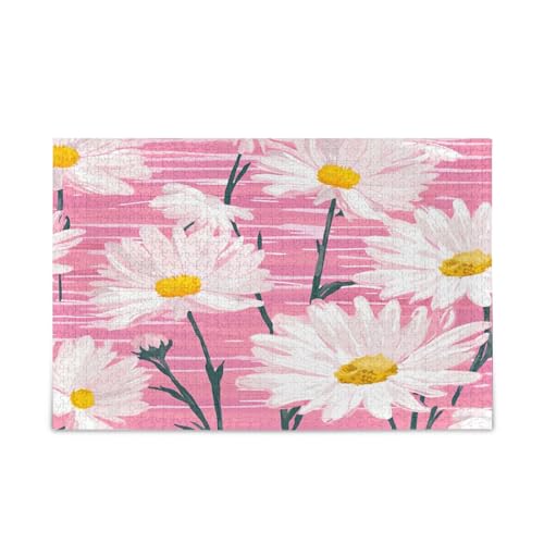 xigua White Daisies Pink Puzzle 1000 Teile - Holzpuzzle für Familienspiele - Geeignet für Jugendliche und Erwachsene xigua White Daisies Pink Puzzle 1000 Teile - Holzpuzzle für Familienspiele - Geeignet für Jugendliche und Erwachsene von xigua