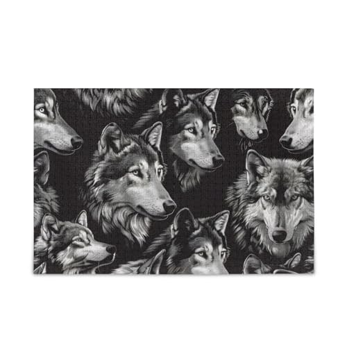 xigua Wölfe Schwarz Puzzle 500 Teile - Holzpuzzle für Familienspiele - Geeignet für Jugendliche und Erwachsene xigua Wölfe Schwarz Puzzle 500 Teile - Holzpuzzle für Familienspiele - Geeignet für Jugendliche und Erwachsene von xigua