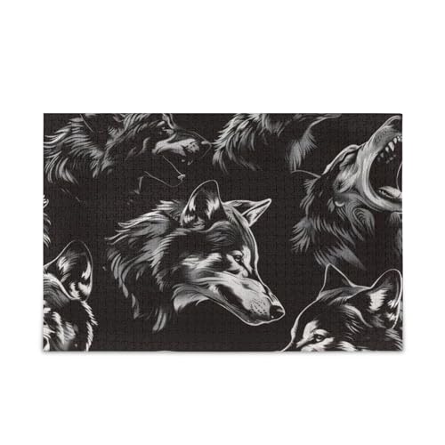 xigua Wölfkopf Schwarz Puzzle 500 Teile - Holzpuzzle für Familienspiele - Geeignet für Jugendliche und Erwachsene xigua Wölfkopf Schwarz Puzzle 500 Teile - Holzpuzzle für Familienspiele - Geeignet für Jugendliche und Erwachsene von xigua