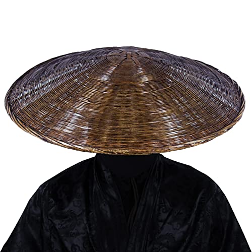 xihexi Samurai Hut Swordsman Cosplay Chinesischer Bambushut Japanischer Hut Asiatisch Hut Durchmesser 53,3 cm Tiefe 10,2 cm (Braun) von xihexi