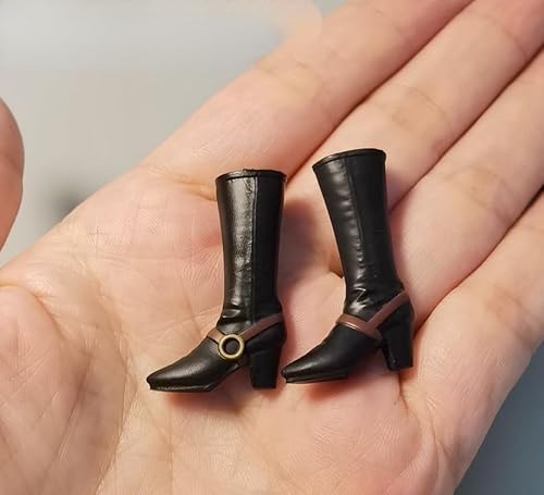 ximitoy 1/12 High Heel Schuhe, Stiefel für 6'' weibliche Figur Körper (Schwarz) von ximitoy