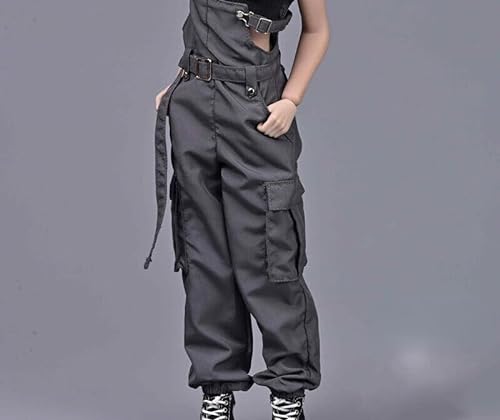 ximitoy 1/6 Scale Female Sodier Fashion Overalls Weste Modell für 12'' (nur Kleidung wird verkauft, ausgenommen Körper und andere Gegenstände) (grauer Overall (mit Gürtel)) von ximitoy