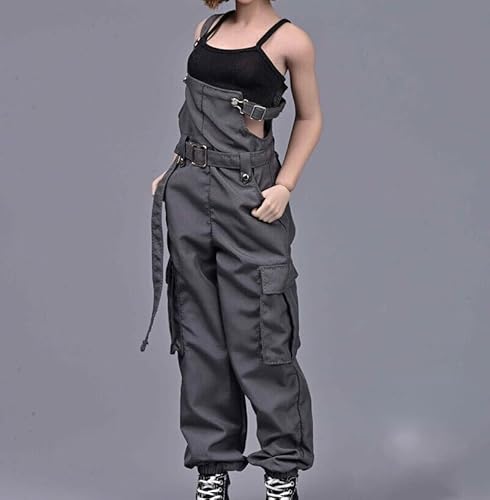 ximitoy 1/6 Scale Female Sodier Fashion Overalls Weste Modell für 12'' (nur Kleidung wird verkauft, ausgenommen Körper und andere Gegenstände) (grauer Overall + schwarze Weste) von ximitoy