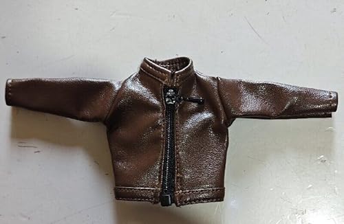 ximitoy Sodier Herrenjacke im Maßstab 1:12, PU-Leder, braun, Modell für 15,2 cm große Figur von ximitoy