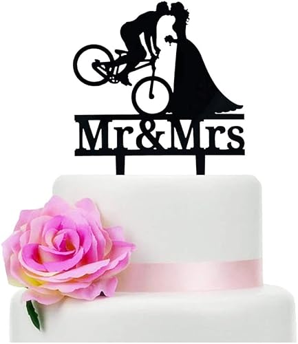Fahrrad küssende Braut und Bräutigam Hochzeitstorten-Topper, schwarzes Acryl Mr & Mrs Hochzeitstorten-Topper, lustiger Hochzeitstorten-Topper, Brautdusche Tortenaufsatz Fahrrad küssende Braut und Bräutigam Hochzeitstorten-Topper, schwarzes Acryl Mr & Mrs Hochzeitstorten-Topper, lustiger Hochzeitstorten-Topper, Brautdusche Tortenaufsatz von ximoogoooz
