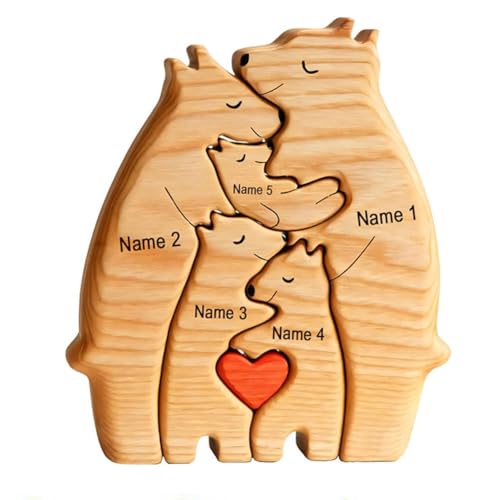 Personalisiertes Familien-Holzkunst-Puzzle, niedliche Bären, Familien-Holzpuzzles mit 2-7 Namen, für Geburtstag, Muttertag, Vatertag, Valentinstag Personalisiertes Familien-Holzkunst-Puzzle, niedliche Bären, Familien-Holzpuzzles mit 2-7 Namen, für Geburtstag, Muttertag, Vatertag, Valentinstag von xinhong
