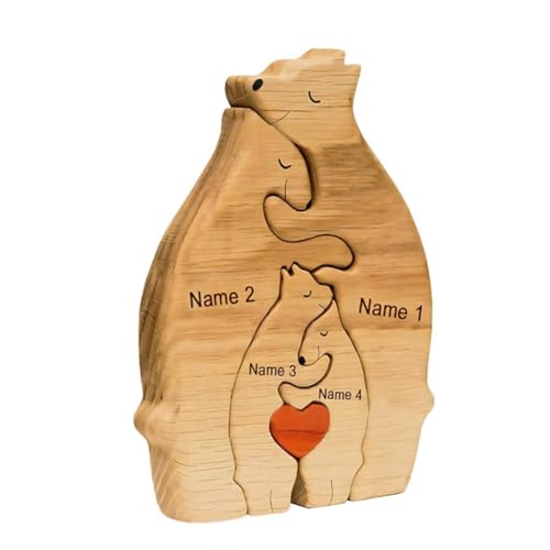 Personalisiertes Familien-Holzkunst-Puzzle, niedliche Bären, Familien-Holzpuzzles mit 2-7 Namen, für Geburtstag, Muttertag, Vatertag, Valentinstag Personalisiertes Familien-Holzkunst-Puzzle, niedliche Bären, Familien-Holzpuzzles mit 2-7 Namen, für Geburtstag, Muttertag, Vatertag, Valentinstag von xinhong