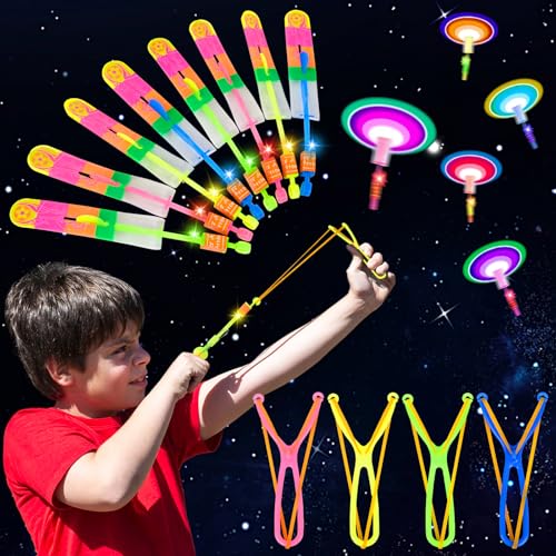 20 Stück LED Licht Nacht Hubschrauber Schleuder Spielzeug, Fliegen Spielzeug LED Leuchtspielzeug Partyartikel, Partyspielzeug für Kinder Weihnachtstag Kindergeburtstag Gastgeschenke Partygeschenke Set von xinrongda