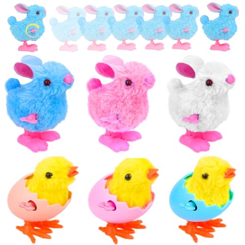 xinrongda 6 Stück Ostern Aufziehspielzeug Set Niedliche Häschen Hühnerspielzeug für Ostern Korbfüller, Das Osterküken, Ostern Party Gefälligkeiten, Ostern Korb Geschenke für Kleine Junge Und Mädchen von xinrongda