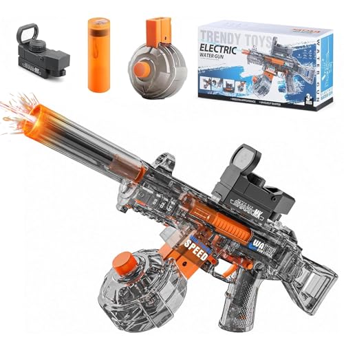 Elektrische Wasserpistole, Wasserspritzpistole mit 26-32 ft Reichweite, Wiederaufladbares Wasserpistolen Spielzeug für Kinder, Sommer Outdoor Beach Blaster Water Gun für Erwachsene (Grau) von xinrongda
