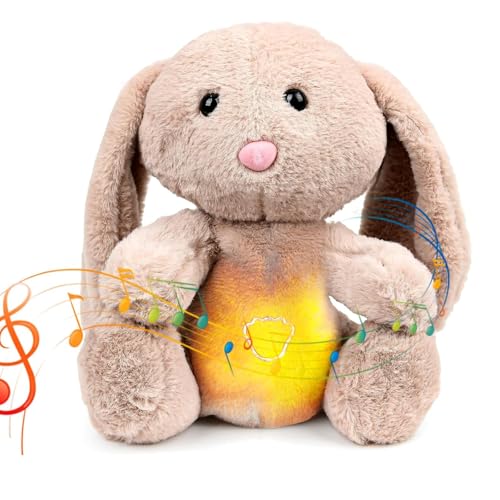 xinrongda Kuscheltier Hase Ostern Kaninchen, Schlummer Hase mit Lichtern und Sanfter Musik, Nachtlicht mit Musik für Babys, Ostern Relief Plüschtiere für Babyparty & Neugeborenen Geschenk Spielzeug xinrongda Kuscheltier Hase Ostern Kaninchen, Schlummer Hase mit Lichtern und Sanfter Musik, Nachtlicht mit Musik für Babys, Ostern Relief Plüschtiere für Babyparty & Neugeborenen Geschenk Spielzeug von xinrongda