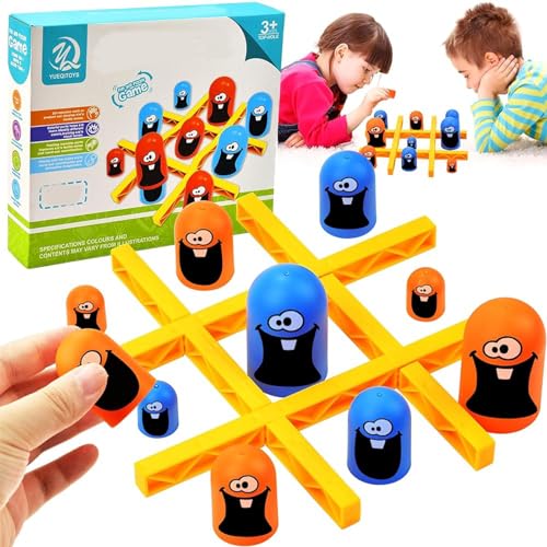 xinrongda Tic Tac Toe Spiel, 2 Spieler Schachbrett Spiel, Big Eat Small Game Eltern Kind Interaktion Kinder Spiele, Family-Games Home Decor für Weihnachtshauspartys für Kinder Erwachsene,A von xinrongda