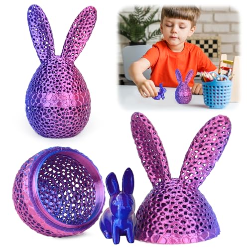 xinrongda 3D Osterhase Gedrucktes Zappelspielzeug, 3D Gedruckte Ostereier mit Hase im Inneren, Autismus Spielzeug Ei Spielzeug für Angst Entlastung, Flexible Gelenke Hase Osterei Geschenk für Kinder xinrongda 3D Osterhase Gedrucktes Zappelspielzeug, 3D Gedruckte Ostereier mit Hase im Inneren, Autismus Spielzeug Ei Spielzeug für Angst Entlastung, Flexible Gelenke Hase Osterei Geschenk für Kinder von xinrongda