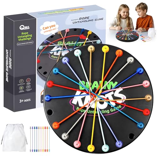 xinrongda Brainy Knots Rope Challenge Spiel, Logik Puzzle Untangling Strategie Brettspiel, Brainy Knots Twisted Rope Brettspiel Familien Knobelspiele für Kinder ab 3 Jahren Geschicklichkeitsspiel von xinrongda