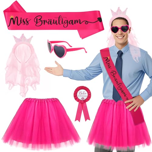xinrongda Junggesellenabschied Männer, JGA Kostüm Männer, Tütü Herren Männers Outfit Set, JGA Party Kostüm Zubehör für Deko Hochzeit Party Accessoires von xinrongda