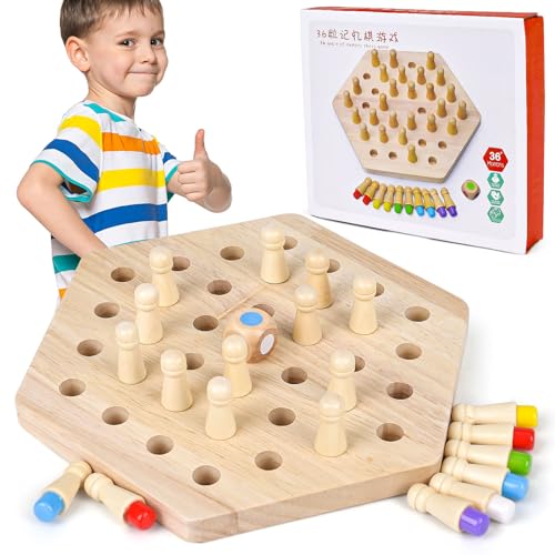 xinrongda Memory Match Stick Schach Spielzeug, Family Brettspiele Hölzerne Gedächtnisspiele, Gedächtnis Schachspiel, Gedächtnis Schach für Kinder Und Erwachsene Vorschulbildung von xinrongda