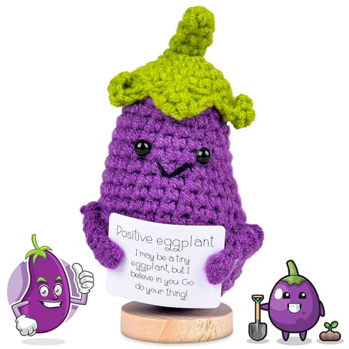 xinrongda Pocket Hug Positive Aubergine, Kreative Strickwolle Capybara Puppe, Eine Kleine Umarmung, Beste Freundin Geschenke, Kleines Geschenk für Freundin Familie Freund Patient (Aubergine) von xinrongda