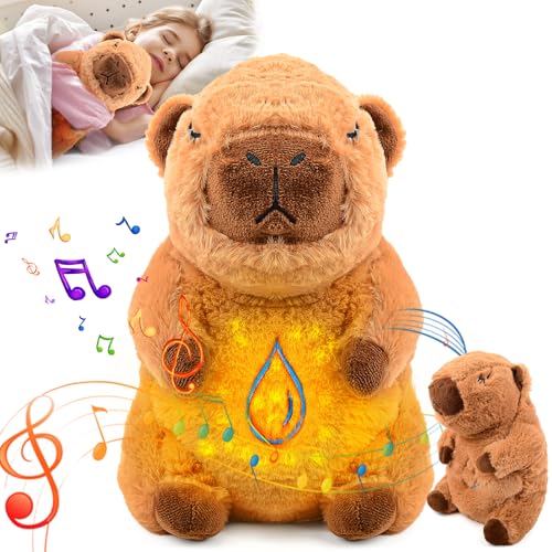 xinrongda Schlummer Schafe mit Capybara, Capybara Baby Spielzeug mit Musik & Licht, Plüsch Capybara Baby niedliches Spielzeug, Einschlafhilfe Plüschtier, Lindern Baby Angstlinderung xinrongda Schlummer Schafe mit Capybara, Capybara Baby Spielzeug mit Musik & Licht, Plüsch Capybara Baby niedliches Spielzeug, Einschlafhilfe Plüschtier, Lindern Baby Angstlinderung von xinrongda