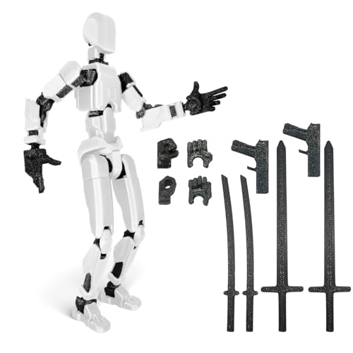 xinrongda Spielzeug T13 Action Figures, Multi-Jointed Movable Robot 3D Printed Mannequin, PVC Model Lucky 13 Full Body Activity Robot von xinrongda