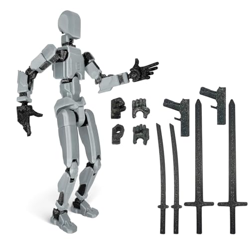 xinrongda Spielzeug T13 Action Figures, Multi-Jointed Movable Robot 3D Printed Mannequin, PVC Model Lucky 13 Full Body Activity Robot von xinrongda
