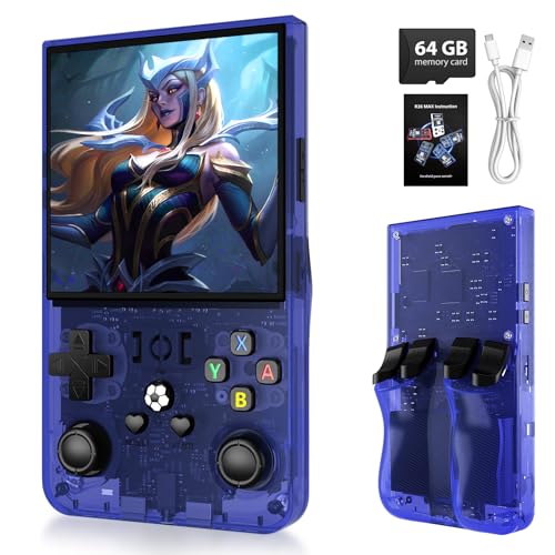 xiskt Portable Handheld Video Games with 64 GB Internal Memory and 18,000+ Classic Games, Portable Video Gaming Console Linux System 4.0 Inch IPS Screen, 4000mAh Rechargeable Battery von xiskt