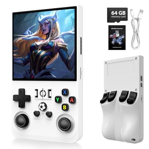 xiskt Portable Handheld Video Games with 64 GB Internal Memory and 18,000+ Classic Games –Tragbare Videospielkonsole mit Linux-System, 4-Zoll-IPS-Bildschirm und 4000-mAh-Akku von xiskt