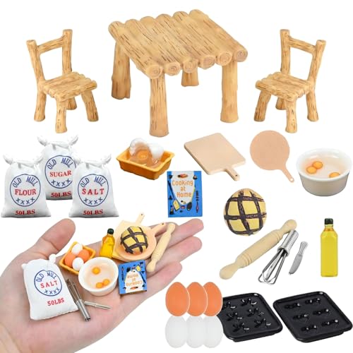 xlwen Miniatur Wichtel Zubehör,25 Stück,Puppenhaus Zubehör,Mini Puppenhaus Küche Backen Set,Miniatur Eier Milchbrot Mehlbeutel,Wohndekoration oder Kindergeburtstagsgeschenk xlwen Miniatur Wichtel Zubehör,25 Stück,Puppenhaus Zubehör,Mini Puppenhaus Küche Backen Set,Miniatur Eier Milchbrot Mehlbeutel,Wohndekoration oder Kindergeburtstagsgeschenk von xlwen