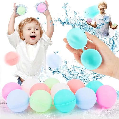 Silikon Wasserbombe,xlwen 12 Stück Wasserbomben Wiederverwendbar,Wiederverwendbare Wasserballons Silikon,Wsserbomben Bunt,Silikon Wasserbombe für Kinder, Erwachsene, Strand, Poolparty Silikon Wasserbombe,xlwen 12 Stück Wasserbomben Wiederverwendbar,Wiederverwendbare Wasserballons Silikon,Wsserbomben Bunt,Silikon Wasserbombe für Kinder, Erwachsene, Strand, Poolparty von xlwen