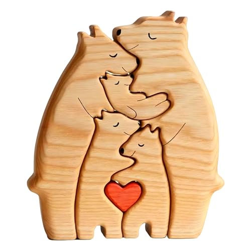 xlwen 1Stücke Personalisiertes Holzkunstpuzzle der Bärenfamilie, Holz Bär Skulpturen Desktop Ornament, Familienpuzzle Bären aus Holz Geeignet als Geschenk, um Ihrer Familie Ihre Liebe auszudrücken. xlwen 1Stücke Personalisiertes Holzkunstpuzzle der Bärenfamilie, Holz Bär Skulpturen Desktop Ornament, Familienpuzzle Bären aus Holz Geeignet als Geschenk, um Ihrer Familie Ihre Liebe auszudrücken. von xlwen