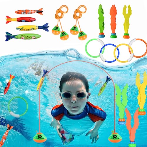 xlwen Outdoor Schwimmbad Spielzeug 1 Set Pool Tauchspielzeug für Kinder, Unterwasserspielzeug für Kinder für 5-12 Jahren Jungen und Mädchen. von xlwen