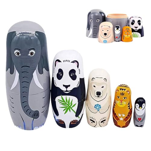xlwen Russische Nistholz Puppen, 5 Stück Russische Matroschka-Puppen,Holz Klassisch Russische Matroschka,5-lagige Russische Nistpuppen,Holz Tier Nesting Dolls Für Partys, Festivals, Wohnzimmer xlwen Russische Nistholz Puppen, 5 Stück Russische Matroschka-Puppen,Holz Klassisch Russische Matroschka,5-lagige Russische Nistpuppen,Holz Tier Nesting Dolls Für Partys, Festivals, Wohnzimmer von xlwen