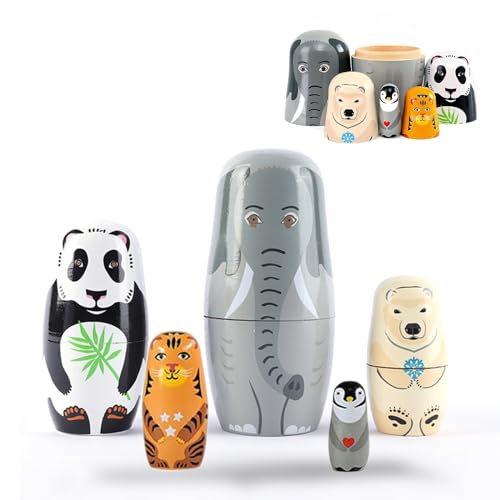 xlwen Russische Nistholz Puppen, 5 Stück Russische Matroschka-Puppen,Holz Klassisch Russische Matroschka,5-lagige Russische Nistpuppen,Holz Tier Nesting Dolls Für Partys, Festivals, Wohnzimmer xlwen Russische Nistholz Puppen, 5 Stück Russische Matroschka-Puppen,Holz Klassisch Russische Matroschka,5-lagige Russische Nistpuppen,Holz Tier Nesting Dolls Für Partys, Festivals, Wohnzimmer von xlwen