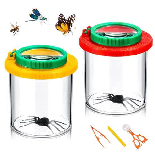 xolear 2 Stück Becherlupen für Kinder Set, Lupe mit 3/6 x, Lupenbecher mit Pinzette, Insekten Beobachtungsbox Kinder, Insektenbeobachter, Outdoor Exploration Spielzeug für Natur Erkundung xolear 2 Stück Becherlupen für Kinder Set, Lupe mit 3/6 x, Lupenbecher mit Pinzette, Insekten Beobachtungsbox Kinder, Insektenbeobachter, Outdoor Exploration Spielzeug für Natur Erkundung von xolear
