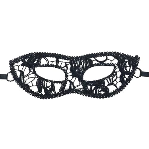 xotoa Schwarze, bestickte Halbgesichtsmaske mit Spitze, Halloween-Maskenmaske(“curvedhead”black,Random 10 pieces) von xotoa