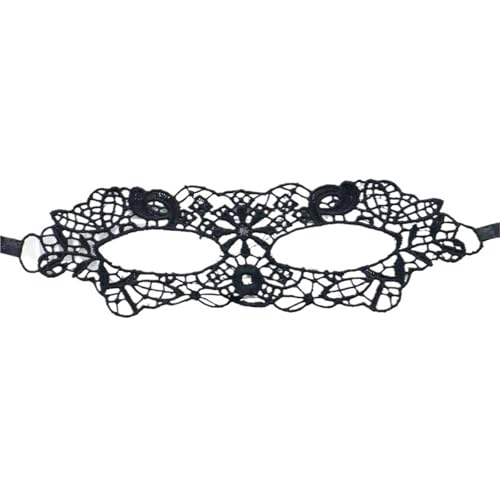 xotoa Schwarze, bestickte Halbgesichtsmaske mit Spitze, Halloween-Maskenmaske('embroideredmask'black,Random 10 pieces) von xotoa