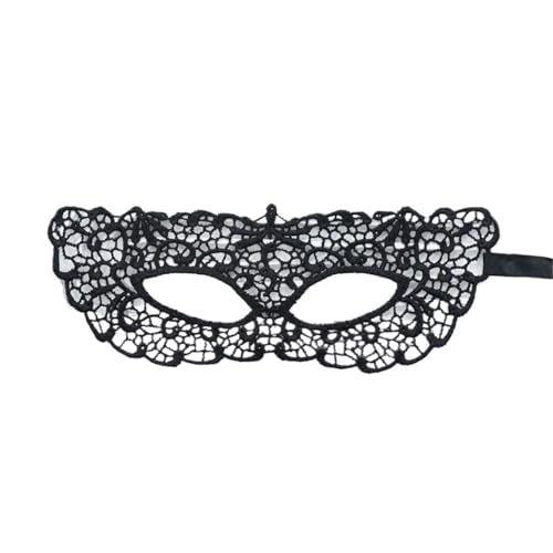 xotoa Schwarze, bestickte Halbgesichtsmaske mit Spitze, Halloween-Maskenmaske(“flathead”black,Random 10 pieces) von xotoa