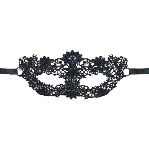 xotoa Schwarze, bestickte Halbgesichtsmaske mit Spitze, Halloween-Maskenmaske(“flowerheart”black,Random 10 pieces) von xotoa