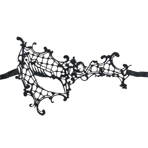xotoa Schwarze, bestickte Halbgesichtsmaske mit Spitze, Halloween-Maskenmaske(“halfface”black,Random 10 pieces) von xotoa