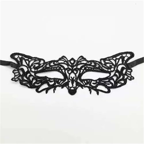 xotoa Schwarze, bestickte Halbgesichtsmaske mit Spitze, Halloween-Maskenmaske(“optimusprime”black,5pcs) von xotoa