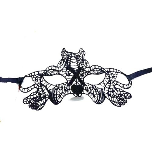 xotoa Schwarze, bestickte Halbgesichtsmaske mit Spitze, Halloween-Maskenmaske(“xstarman”black,Random 10 pieces) von xotoa