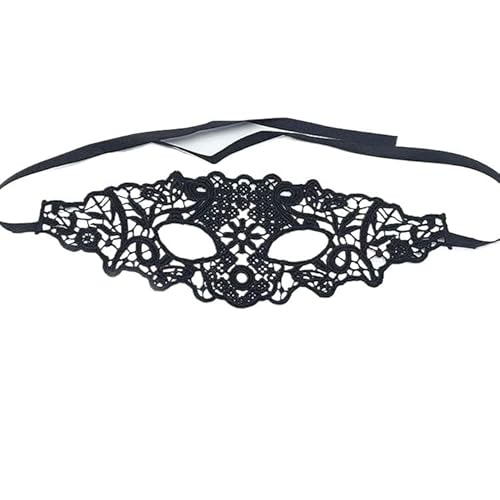 xotoa Schwarze, bestickte Halbgesichtsmaske mit Spitze, Halloween-Maskenmaske(Modernblack,Random 10 pieces) von xotoa