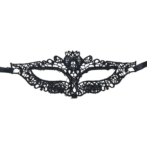 xotoa Schwarze, bestickte Halbgesichtsmaske mit Spitze, Halloween-Maskenmaske(Witchstyleblack,Random 10 pieces) von xotoa