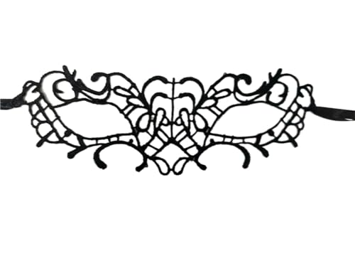 xotoa Schwarze, bestickte Halbgesichtsmaske mit Spitze, Halloween-Maskenmaske(Yakshablack,Random 10 pieces) von xotoa