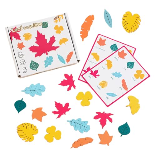 xowwyue Formensortierspielzeug - Holzpuzzle Für Formen & Figuren Steckspiel,Pädagogisches Lernspielzeug Mit Blattmotiven Zur Förderung Von Logikdenken Und Feinmotorik - Naturerkennungsspiel Für von xowwyue