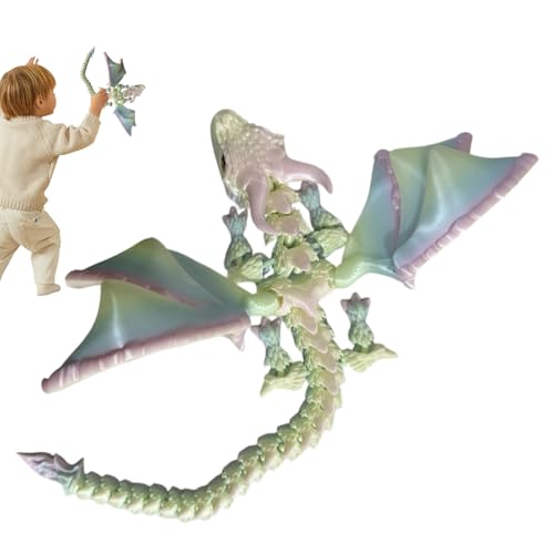 xowwyue Gelenkiger geflügelter Drache – bewegliches geflügeltes Drachenmodell, Tierfiguren, Sammlerstück, Heimbüros, Dekoration für Schreibtisch, Schreibtisch, Theke, Schlafzimmer, Auto-Innenraum xowwyue Gelenkiger geflügelter Drache – bewegliches geflügeltes Drachenmodell, Tierfiguren, Sammlerstück, Heimbüros, Dekoration für Schreibtisch, Schreibtisch, Theke, Schlafzimmer, Auto-Innenraum von xowwyue