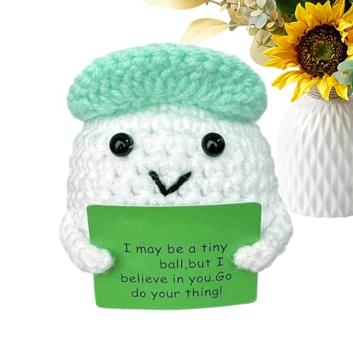xowwyue Golfball Strickpuppe, positiver Golfball -Häkelpuppe,Lustige Strickpuppe - 2,36 Zoll ausgestopftes Spielzeug, entzückende Innenhäuserdekoration für Wohnzimmer, Schlafzimmer von xowwyue